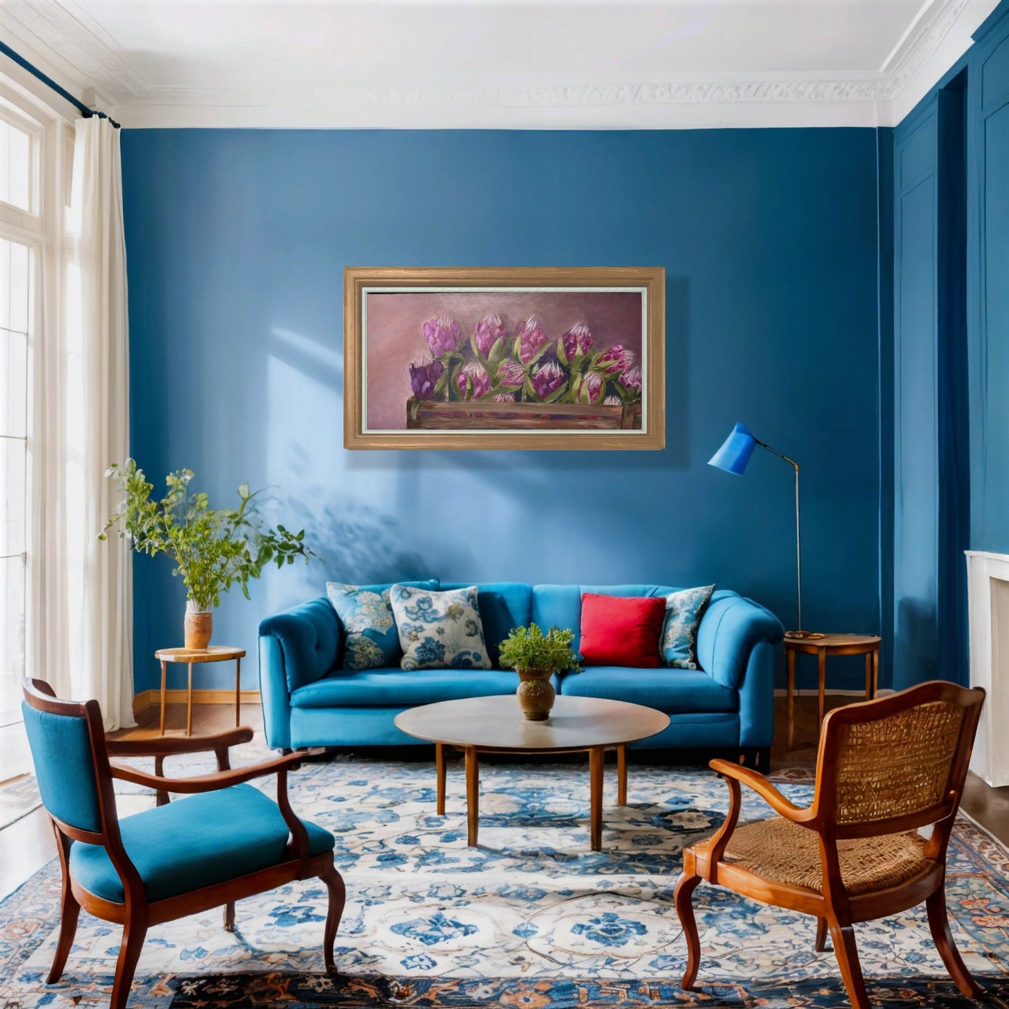 Giclée Canvas-Whispering Protea's