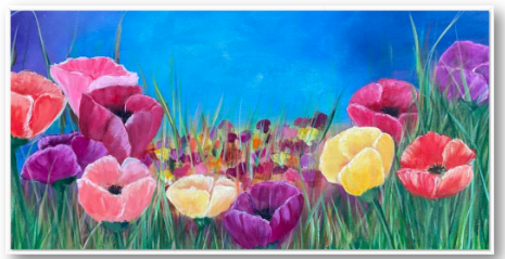 Giclée Canvas-Poppies in the Field