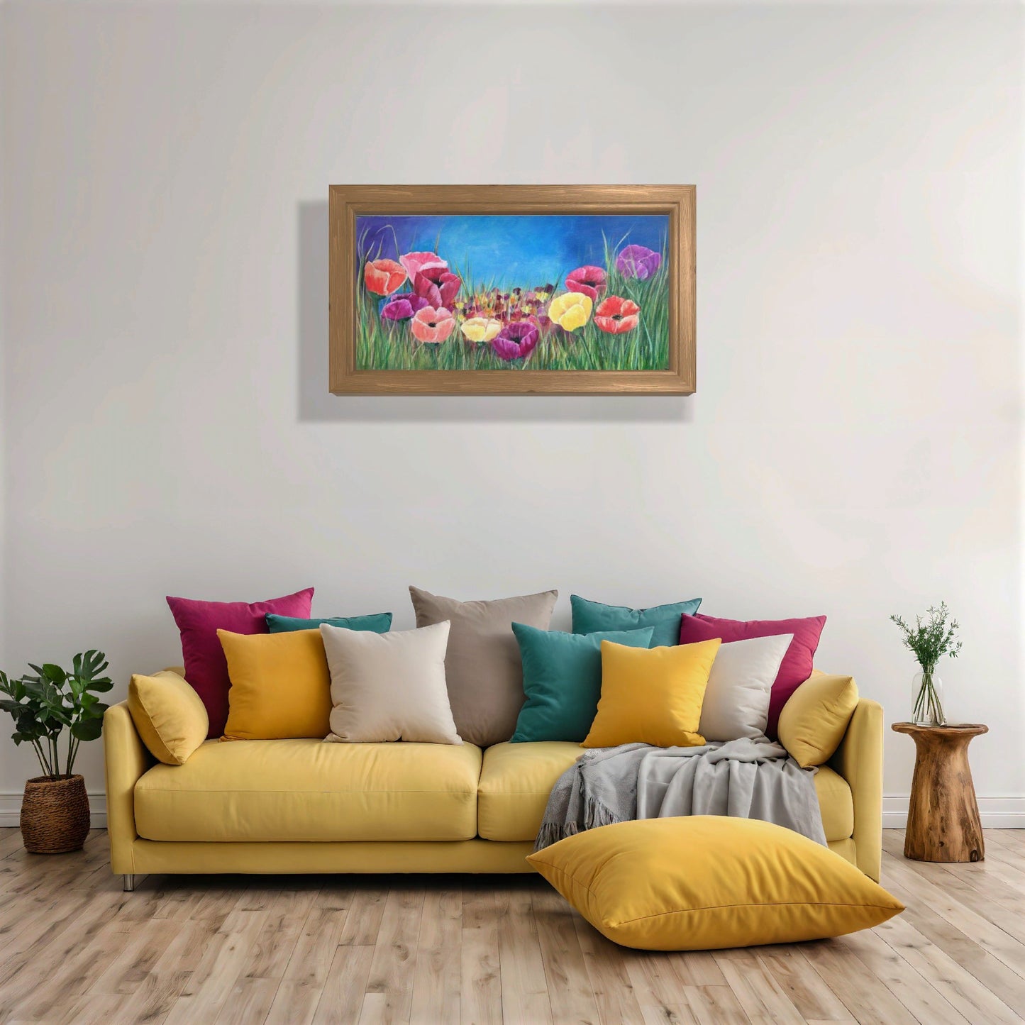Giclée Canvas-Poppies in the Field