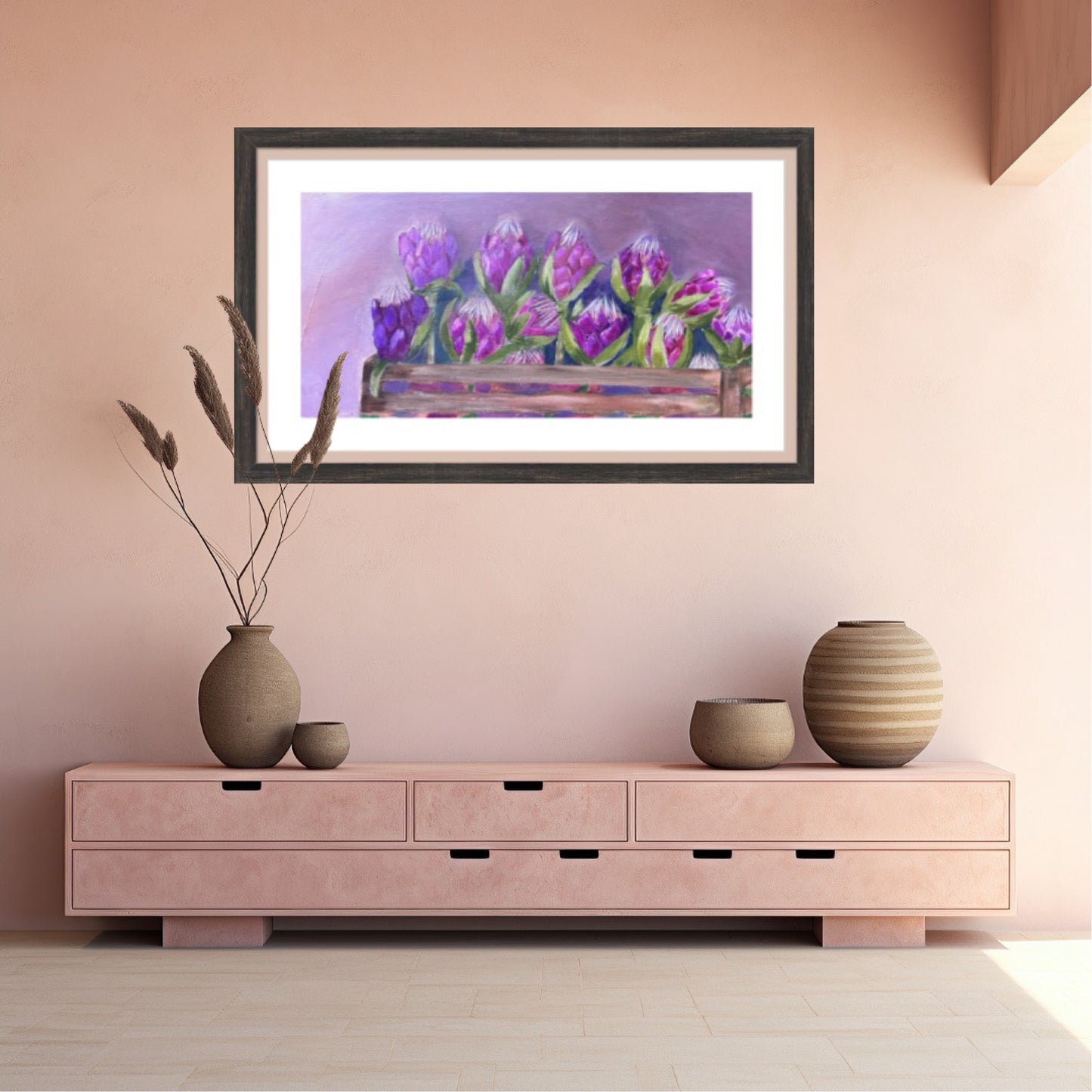 Giclée  Canvas-Whispering Protea's