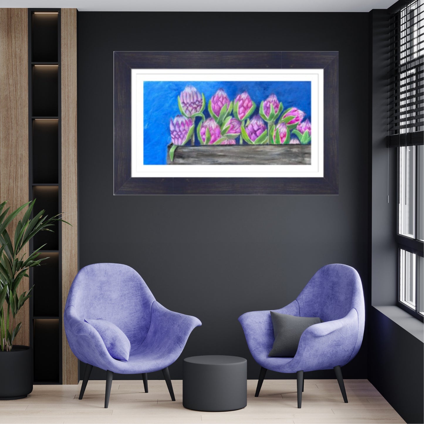 Blue Proteas - canvas