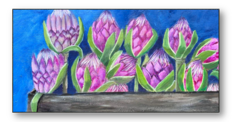 Blue Proteas - canvas