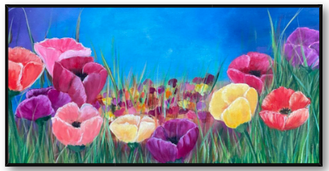 Giclée Canvas-Poppies in the Field