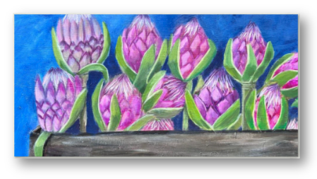 Blue Proteas - canvas