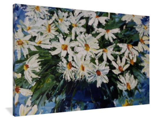 Giclée canvas print Daisies for me