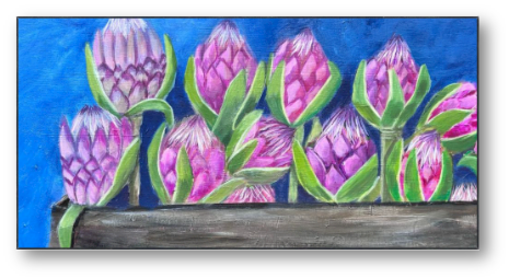 Blue Proteas - canvas