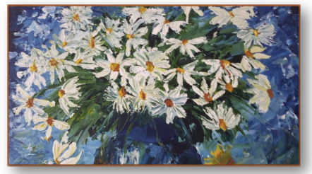Giclée canvas print Daisies for me