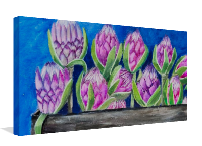 Blue Proteas - canvas