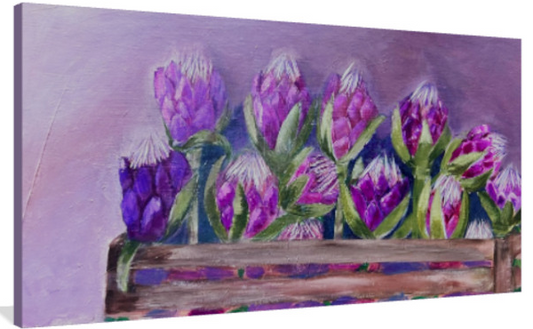 Giclée  Canvas-Whispering Protea's