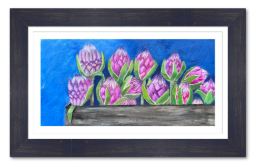 Blue Proteas Paper Print