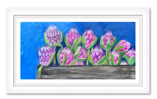 Blue Proteas Paper Print