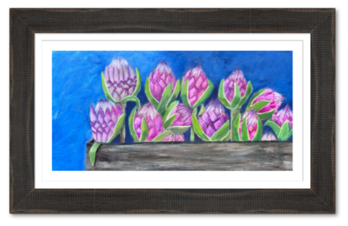Blue Proteas Paper Print