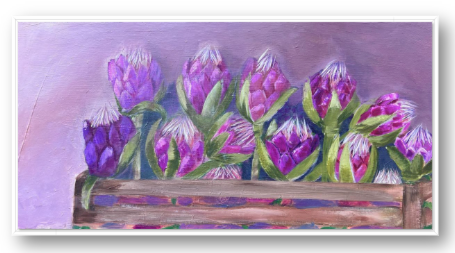 Giclée  Canvas-Whispering Protea's